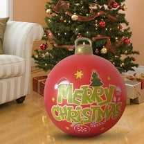 23.6 Inch Giant Inflatable Christmas Ball Santa Claus Elk Inflatable Decorations PVC Inflatable Ornaments for Christmas Tree Yard Lawn Porch Winter Holiday Merry Christmas Outdoor Decor