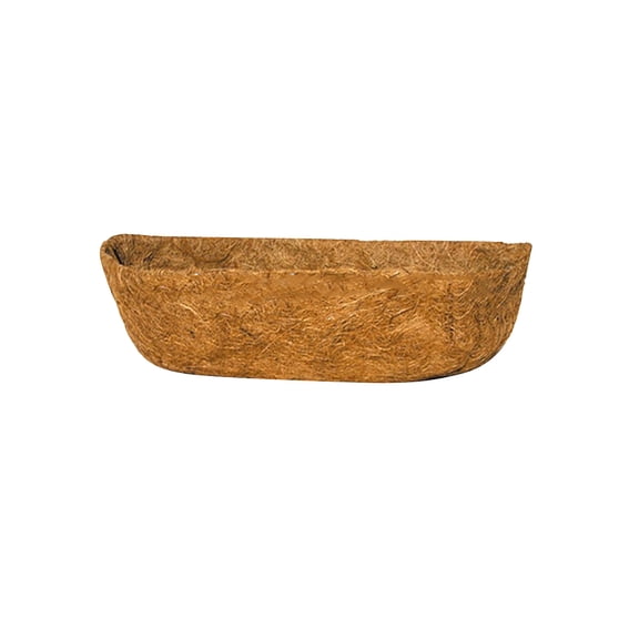 23.6 Inch Half Shape Coconut Fiber Hanging Basket Liner, Natural Coco Coir Planter Insert Replacement Liner, Pre-Formed Trough Liner for Flower Pot Window Box Wall Garden Decoration