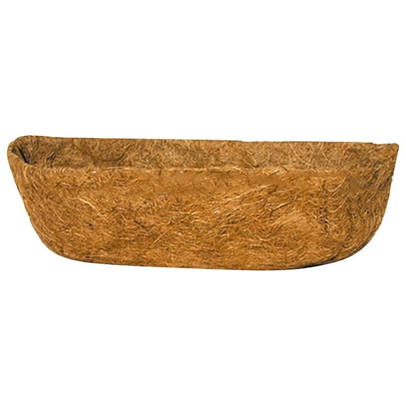 23.6 Inch Half Shape Coconut Fiber Hanging Basket Liner, Natural Coco Coir Planter Insert Replacement Liner, Pre-Formed Trough Liner for Flower Pot Window Box Wall Garden Decoration