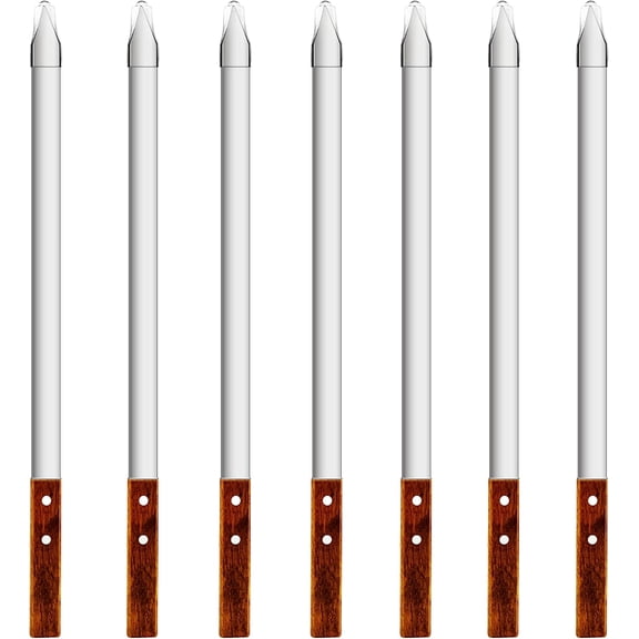 23.6 Inch Long Kabob Skewers,0.91Inch Wide Skewers for Kabobs,Metal Stainless Steel Kebob for Grilling,Extra Large Flat Kebab BBQ Tool,Barbecue Sticks with Wood Handle,Set of 7