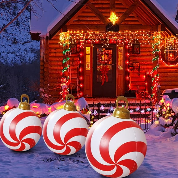 23.6 Inch Outdoor PVC Christmas Inflatable Tree, 60cm Festive Yard Decor with Inflator & Stakes