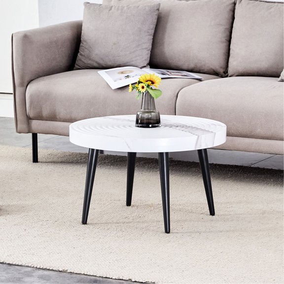 23.6 - Inch Round Coffee Table, Exquisite Suction Molding / Water - Resistant and Durable for Home Use