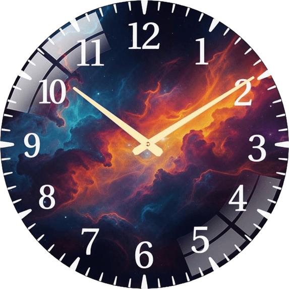 23.6 Inch Space Nebula Glass Wall Clock for Hanger Office Room, Living ...