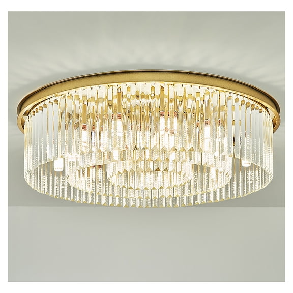 23.6" Modern Chandelier Crystal Ceiling Fixture Pendant Flush Mount Ceiling Lamp For A Hallway, Living Room, Cafe, Country House