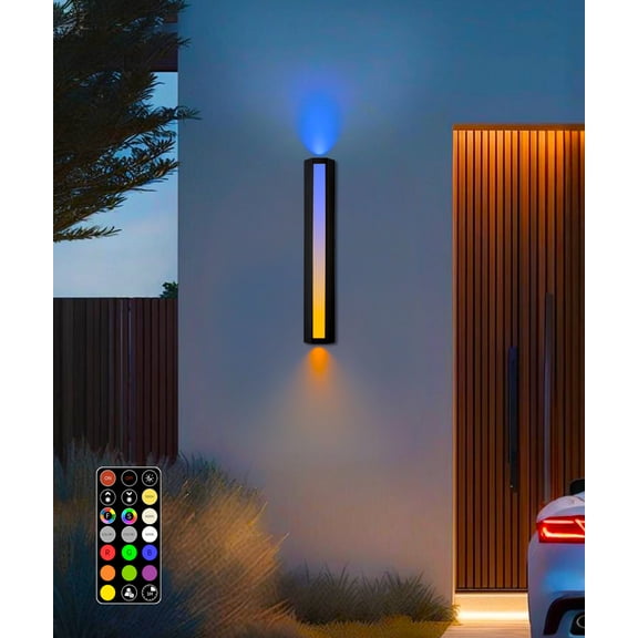 23.6" RGB Outdoor LED Wall Sconce, 22W