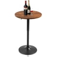 thumbnail image 1 of 23.6" Round Bar Table, Adjustable Height Bar Table, Modern Cocktail Bar Table with MDF Top and Metal Base, Bistro Pub Table Suitable for Café, Kitchen Island, Bar Counter, Brown, 1 of 7