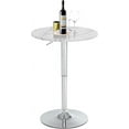 thumbnail image 1 of 23.6" Round Bar Table, Adjustable Height Bar Table, Modern Cocktail Bar Table with MDF Top and Metal Base, Bistro Pub Table Suitable for Café, Kitchen Island, Bar Counter, White, 1 of 7