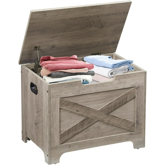 23.6" Storage Chest, Wooden Storage Bench, Lift Top Storage Trunk with 2 Safety Hinges, Large Storage Chest for Entryway, Bedroom, Living Room