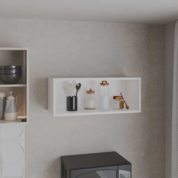 23.6" W x 23.6" D, White, Engineered Wood - Easy Setup with Assembly - Compact Living Room Storage - Keep Home Neat