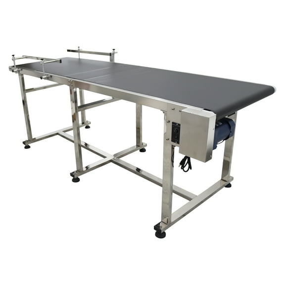 23.6" Wide PVC Belt Conveyor Industrial Production Line Conveying System with Double Guardrails
