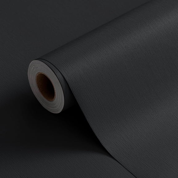 23.6" X 393" Dark Gray Wallpaper Peel and Stick Contact Paper Solid Textured Self Adhesive Removable Thick Vinyl Film Roll for Cabinets Bedroom Wall Decoration
