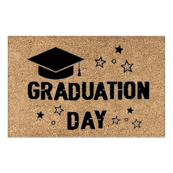 23.6"X15.7"X0.8" Graduation Cap Hat Congratulations Congrats Grad Doormat Front Door Rug, Absorbent Machine Washable Inside Door Mat, Make A Statement With A Fashionable Graduation Season Carpet