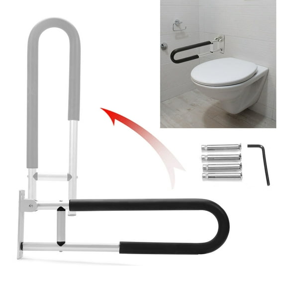 23.6 inch Toilet Handrails Bathroom Safety Bar Hand Support Rail Mounted Bath Grips Bathtubs for Elderly Seniors Disabled