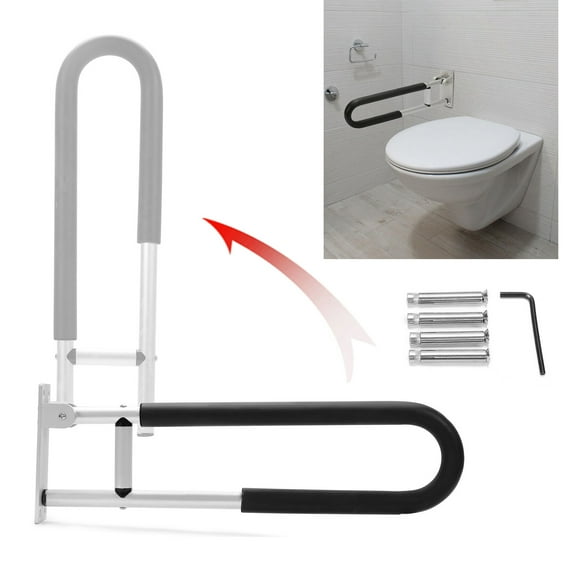 23.6 inch Toilet Handrails Bathroom Safety Bar Hand Support Rail Mounted Bath Grips Bathtubs for Elderly Seniors Disabled