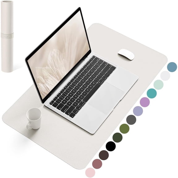 23.6" x 13.7" Non-Slip Desk Pad,Mouse Pad,Waterproof PVC Leather Desk Table Protector,Ultra Thin Large Desk Blotter, Easy Clean Laptop Desk Writing Mat for Office Work/Home/Decor