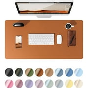 23.6" x 13.8" Leather Desk Pad Protector, Office Desk Mat, Large Mouse Pad, Non-Slip PU Leather Desk Blotter, Laptop Desk Pad, Waterproof Desk Writing Pad for O
