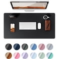 thumbnail image 1 of 23.6" x 13.8" Leather Desk Pad Protector, Office Desk Mat, Large Mouse Pad, Non-Slip PU Leather Desk Blotter, Laptop Desk Pad, Waterproof Desk Writing Pad for Office and Home, 1 of 9