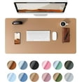 thumbnail image 1 of 23.6" x 13.8" Leather Desk Pad Protector, Office Desk Mat, Large Mouse Pad, Non-Slip PU Leather Desk Blotter, Laptop Desk Pad, Waterproof Desk Writing Pad for Office and Home, 1 of 9