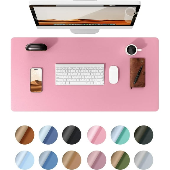 23.6" x 13.8" Leather Desk Pad Protector, Office Desk Mat, Large Mouse Pad, Non-Slip PU Leather Desk Blotter, Laptop Desk Pad, Waterproof Desk Writing Pad for Office and Home