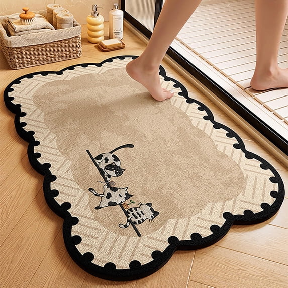 23.6" x 15.7" Super Absorbent Diatomaceous Earth Bath Mat, Large Quick Drying Non-Slip Diatomite Stone Bath Mats for Bathroom, Easy to Clean