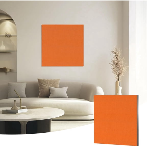 23.6-inch × 23.6-inch orange acoustic panels, noise-reducing wall panels, suitable for recording studios and offices