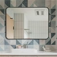 thumbnail image 1 of 23.6 x 31.5 in. Geneva Black Rectangular Framed Bathroom Mirror, 1 of 1