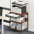 thumbnail image 1 of POAO Extra Large Printer Stand with Drawer, 5-Adjustable Heights 3 Tier Printer Table with Wheels, Rolling Printer Cart with Storage Shelf, 1 of 9