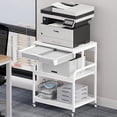 thumbnail image 1 of POAO Printer Stand with Storage 3-Tier Printer Table for Home Office and Living Room，23.6''x18.9''，White, 1 of 9