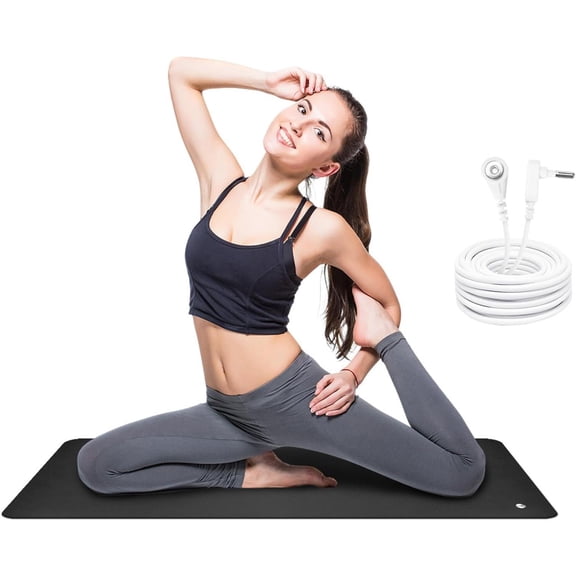 23.6"x35.4" Grounding Mat - 15ft Cord PU Conductive Pad for Bed Yoga Pet Feet Wellness Balance