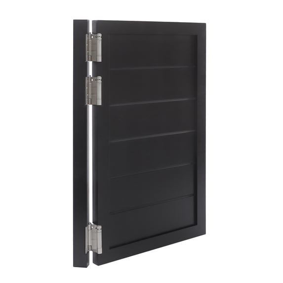 23.6" x35.4" Single Swinging Door, Square Cafe Saloon Swing Door with 3 Hinges,1.37in Thick Solid Wood Partition Door for Hallway Kitchen Bar Shop (Black)