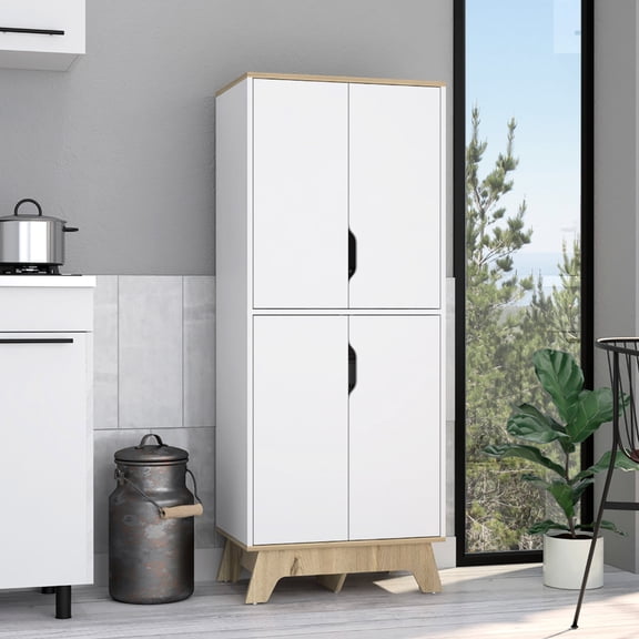 23.60 in Wide Multicolor Kitchen Cabinet - Four Shelves Storage - Kitchen Utility - Add Grace to Space