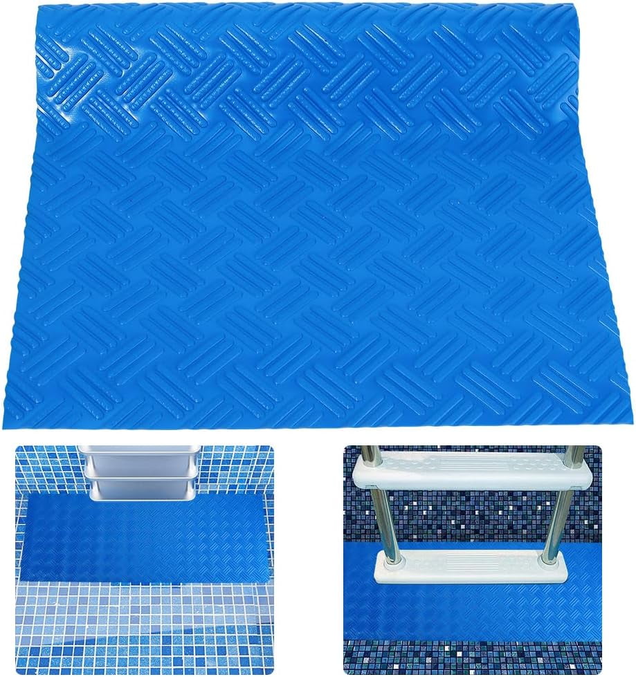 23 * 60cm Swimming Pool Ladder Mat Blue Above Ground Pool Ladder Mat ...