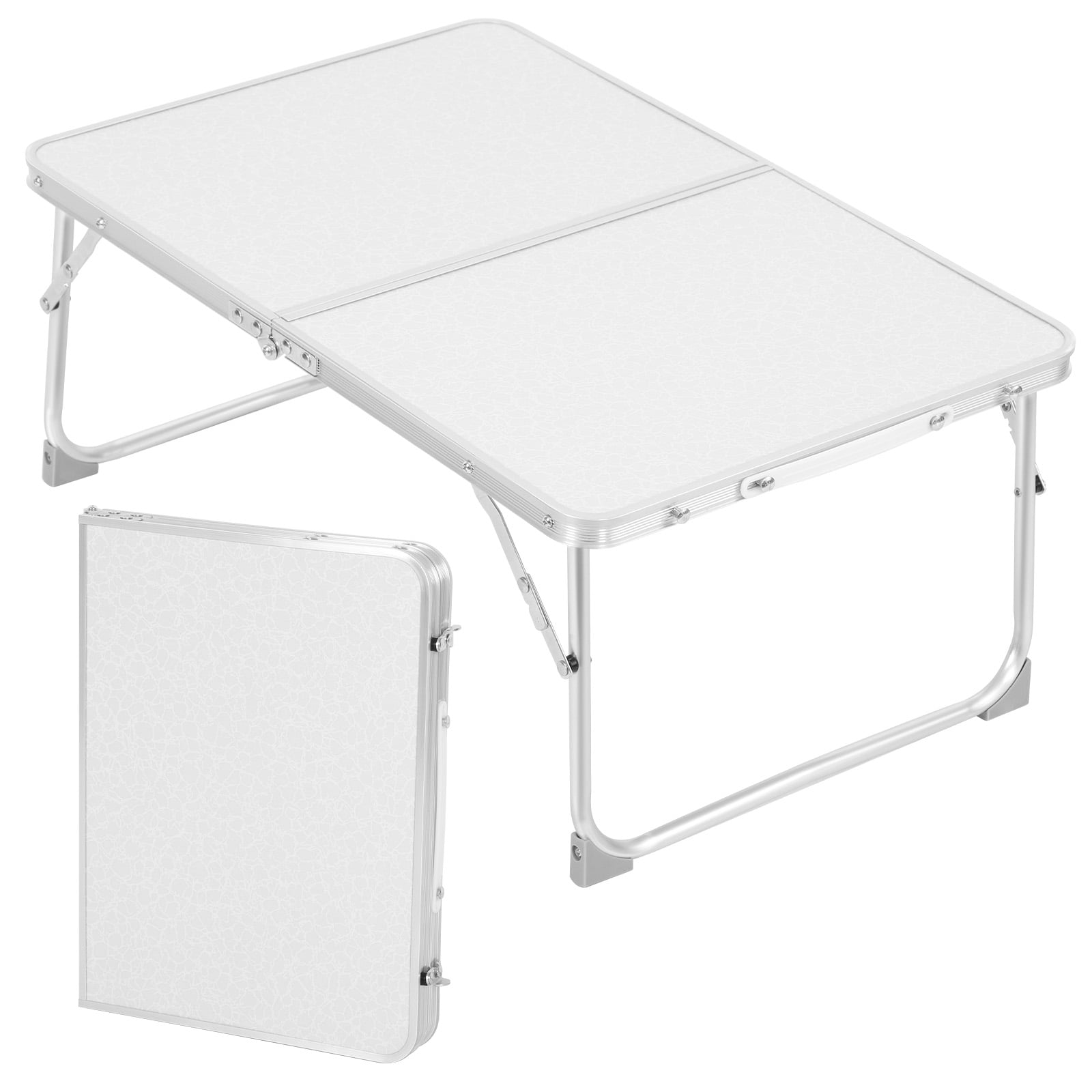 23.62*11.81in Low Folding Table Folding White Table Versatile Space Saving Design Easy to Store Lightweight Durable Indoor Outdoor Use Ideal for Picnics Camping and Small Spaces