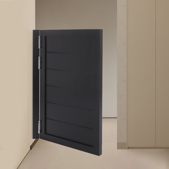 23.62*35.43in Modern Black Single-Door Leaf Partition Door for Reception Areas, Living Rooms