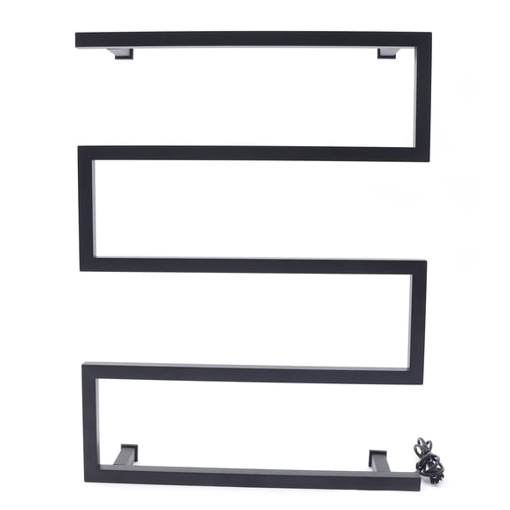 23.62*4.72*31.5 Modern Black Wall Mounted Electric Towel Warmer Stainless Steel Heated 5 Towel Bar Bathroom