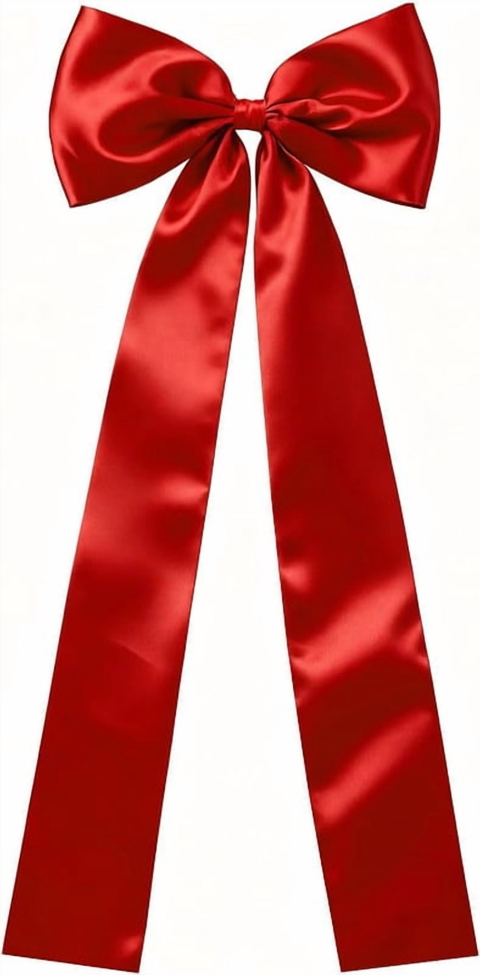 23.62"  Bow Pre-Tied Bow For Christmas Tree, Dark Red Velvet Ribbon Bow For Wreaths, Tree Toppers Bow, Premade Bow, Gift Bow For Party Favor, Christmas Home Indoor Outdoor Decor-1 Counts