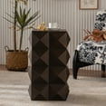 thumbnail image 1 of 23.62" Height Side Table, Three-dimensional Embossed Pattern Design Retro Side Table, Brown, 1 of 2
