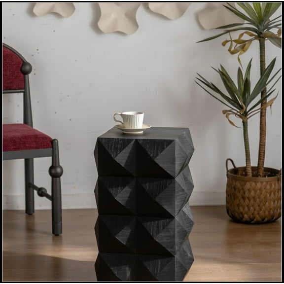 23.62"Height Three-dimensional Embossed Pattern Design Retro Coffee Table Retro Furniture