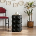 thumbnail image 1 of 23.62"Height Three-dimensional Embossed Pattern Design Retro Side Table Retro Furniture Black, 1 of 14