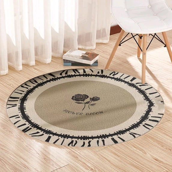 23.62 Inch Round Area Rugs Living Room Bedroom Study Computer Chair Cushion Base Mat Round Carpet Lifts Basket Swivel Chair Pad Coffee Table Rug