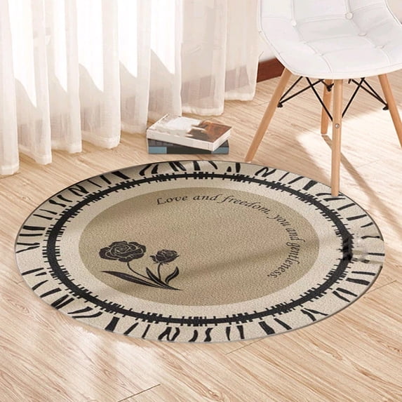 23.62 Inch Round Area Rugs Living Room Bedroom Study Computer Chair Cushion Base Mat Round Carpet Lifts Basket Swivel Chair Pad Coffee Table Rug