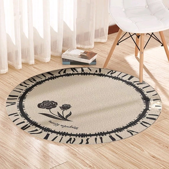 23.62 Inch Round Area Rugs Living Room Bedroom Study Computer Chair Cushion Base Mat Round Carpet Lifts Basket Swivel Chair Pad Coffee Table Rug