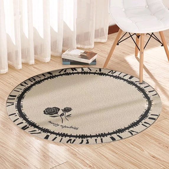 23.62 Inch Round Area Rugs Living Room Bedroom Study Computer Chair Cushion Base Mat Round Carpet Lifts Basket Swivel Chair Pad Coffee Table Rug