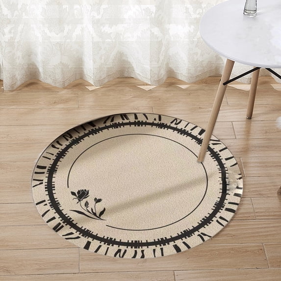 23.62 Inch Round Area Rugs Living Room Bedroom Study Computer Chair Cushion Base Mat Round Carpet Lifts Basket Swivel Chair Pad Coffee Table Rug