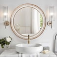 thumbnail image 1 of "23.62 Inch Round Farmhouse Wall Mirror - Wooden Whitewash Decorative Circle Mirror for Bathroom Vanity, Bedroom, Entryway, Living Room, Kitchen | Walmart", 1 of 9