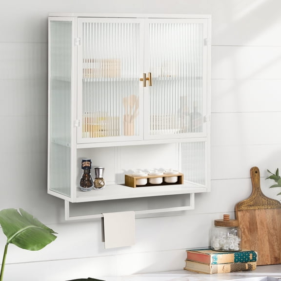 23.62" Metal Storage - Fluted Glass Non - perspective - Dining Room - Privacy and Style