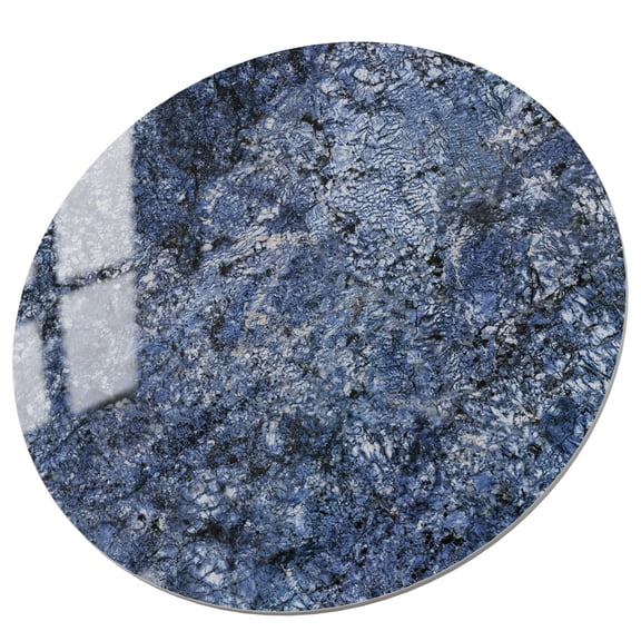 23.62" Round Gloss Sapphire Blue Sintered Stone Table Top, Waterproof Heat Resistant Tabletop for Indoor Outdoor