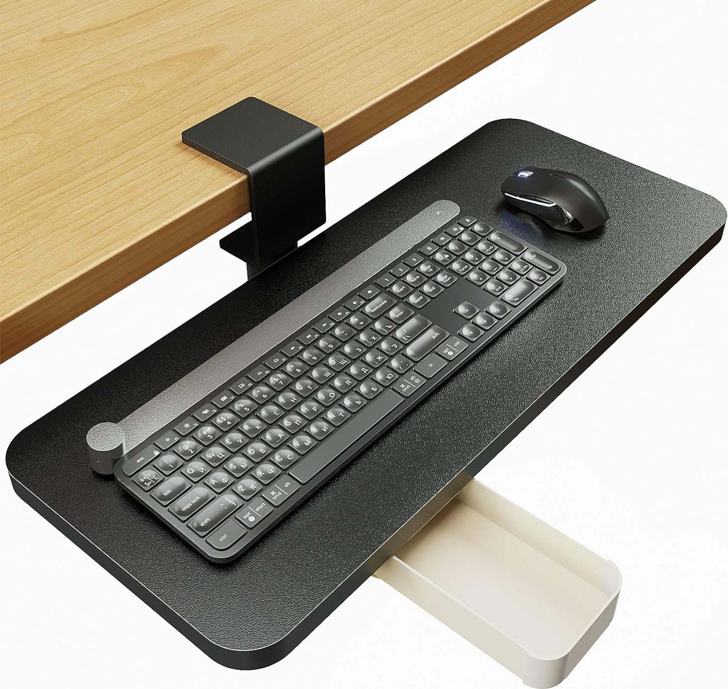 MountIt! ClampOn Adjustable Keyboard and Mouse Tray