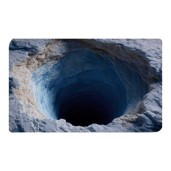 23.62" X 15.75" 3D Optical Illusion Rug,Brick Bottomless Hole Design Non- Area Rug for Living Room,Bedroom, Front Door Mat,Playroom & Gameroom Floor Carpet Decor