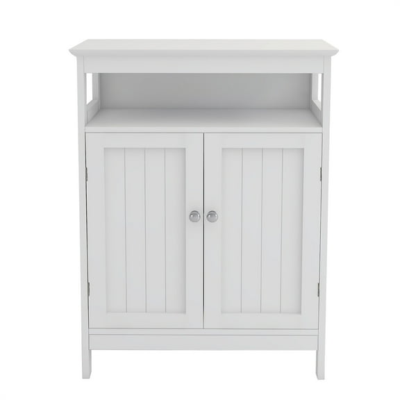 23.62 in. W. x 11.81 in. D x 31.5 in. H White Linen Cabinet with 2 Doors and 1 Shelf